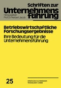 Cover: Betriebswirtschaftliche Forschungsergebnisse - Springer Gabler