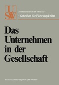 Cover: Das Unternehmen in der Gesellschaft - Springer Gabler