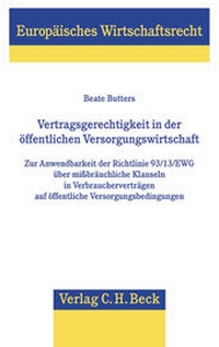 Abbildung von: Vertragsgerechtigkeit in der öffentlichen Versorgungswirtschaft - C.H.BECK