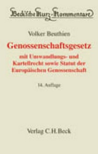 Abbildung von: Genossenschaftsgesetz - C.H.BECK