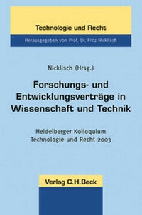 Abbildung von: Forschungs- und Entwicklungsverträge in Wissenschaft und Technik - C.H.BECK