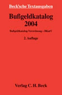 Enlarge image Cover: Bußgeldkatalog 2004 - C.H.BECK