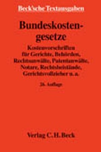 Enlarge image Cover: Bundeskostengesetze - C.H.BECK