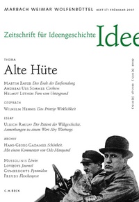 Abbildung von: Zeitschrift für Ideengeschichte Heft I/1 Frühjahr 2007: Alte Hüte - C.H.BECK