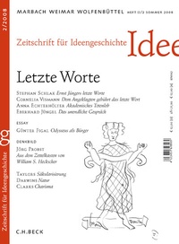 Abbildung von: Zeitschrift für Ideengeschichte Heft II/2 Sommer 2008: Letzte Worte - C.H.BECK