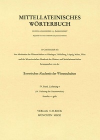 Abbildung von: Mittellateinisches Wörterbuch 39. Lieferung (frendor - gelo) - C.H.BECK
