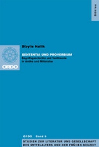 Abbildung von: Sententia und Proverbium - Böhlau
