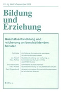 Cover: Bildung und Erziehung 0006-2456 / Qualit&auml;tsentwicklung und -sicherung an berufsbildenden Schulen - B&ouml;hlau