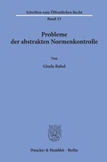 Bild: Probleme der abstrakten Normenkontrolle. - Duncker & Humblot