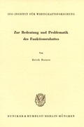 Cover: Zur Bedeutung und Problematik des Funktionsrabattes. - Duncker & Humblot