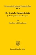 Cover: Die deutsche Handelsstatistik. - Duncker & Humblot
