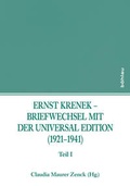 Cover: Ernst Krenek - Briefwechsel mit der Universal Edition (1921-1941) - B&ouml;hlau