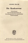 Cover: Die Konkurrenz. - Duncker & Humblot