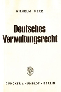 Abbildung von: Deutsches Verwaltungsrecht. - Duncker & Humblot