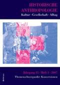 Cover: Historische Anthropologie 0942-8704 / Historische Anthropologie 15,1 (2007) - B&ouml;hlau