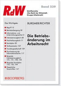 Abbildung von: Die Betriebsänderung im Arbeitsrecht - Boorberg