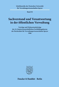 Abbildung von: Sachverstand und Verantwortung in der öffentlichen Verwaltung. - Duncker & Humblot