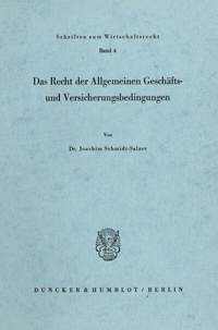 Abbildung von: Das Recht der Allgemeinen Geschäfts- und Versicherungsbedingungen. - Duncker & Humblot