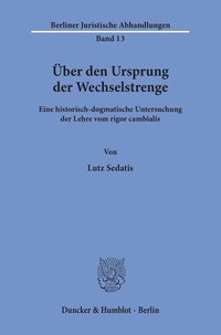 Abbildung von: Über den Ursprung der Wechselstrenge. - Duncker & Humblot
