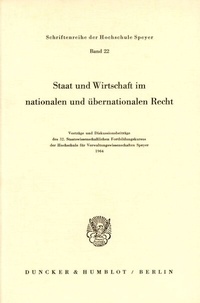 Abbildung von: Staat und Wirtschaft im nationalen und übernationalen Recht. - Duncker & Humblot