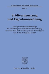 Abbildung von: Städteerneuerung und Eigentumsordnung. - Duncker & Humblot