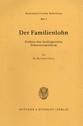 Cover: Der Familienlohn. - Duncker & Humblot