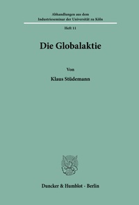 Abbildung von: Die Globalaktie. - Duncker & Humblot