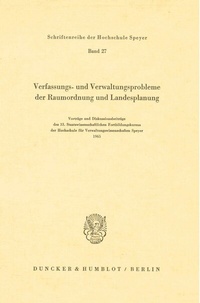 Abbildung von: Verfassungs- und Verwaltungsprobleme der Raumordnung und Landesplanung. - Duncker & Humblot