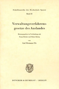 Abbildung von: Verwaltungsverfahrensgesetze des Auslandes. - Duncker & Humblot