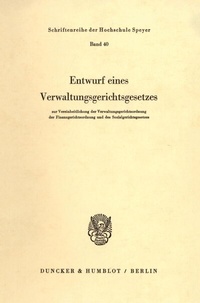 Abbildung von: Entwurf eines Verwaltungsgerichtsgesetzes - Duncker & Humblot