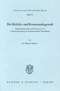 Abbildung von: Die Befehls- und Kommandogewalt. - Duncker & Humblot