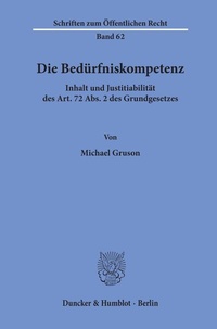 Abbildung von: Die Bedürfniskompetenz. - Duncker & Humblot