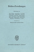 Cover: Hobbes-Forschungen. - Duncker & Humblot