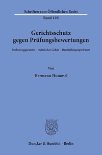 Abbildung von: Gerichtsschutz gegen Prüfungsbewertungen. - Duncker & Humblot