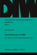 Cover: Soziale Sicherung in der DDR. - Duncker & Humblot