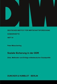 Abbildung von: Soziale Sicherung in der DDR. - Duncker & Humblot