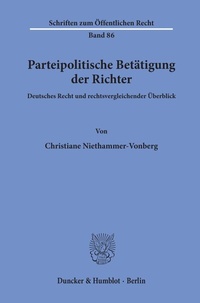 Abbildung von: Parteipolitische Betätigung der Richter. - Duncker & Humblot