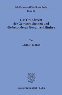 Abbildung von: Das Grundrecht der Gewissensfreiheit und die besonderen Gewaltverhältnisse. - Duncker & Humblot