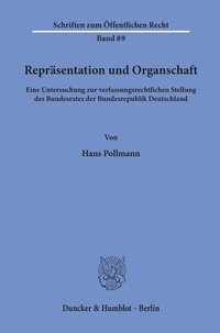 Abbildung von: Repräsentation und Organschaft. - Duncker & Humblot