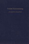 Cover: Soziale Verantwortung. - Duncker & Humblot