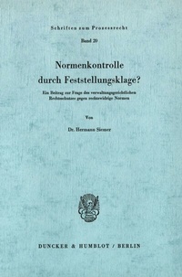 Abbildung von: Normenkontrolle durch Feststellungsklage? - Duncker & Humblot