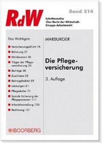 Abbildung von: Die Pflegeversicherung - Boorberg