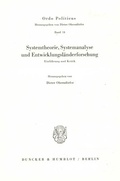 Cover: Systemtheorie, Systemanalyse und Entwicklungsl&auml;nderforschung. - Duncker & Humblot