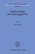 Cover: Stellvertretung im Verfassungsrecht. - Duncker & Humblot