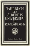 Cover: Jahrbuch der Albertus-Universit&auml;t zu K&ouml;nigsberg-Pr. - Duncker & Humblot