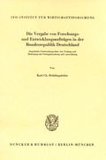 Cover: Die Vergabe von Forschungs- und Entwicklungsauftr&auml;gen in der Bundesrepublik Deutschland. - Duncker & Humblot
