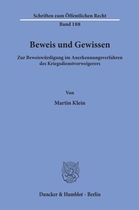 Abbildung von: Beweis und Gewissen. - Duncker & Humblot