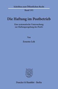 Abbildung von: Die Haftung im Postbetrieb. - Duncker & Humblot