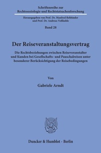 Abbildung von: Der Reiseveranstaltungsvertrag. - Duncker & Humblot