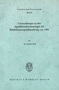Cover: Untersuchungen zu den Appellationsbestimmungen der Reichskammergerichtsordnung von 1495. - Duncker & Humblot